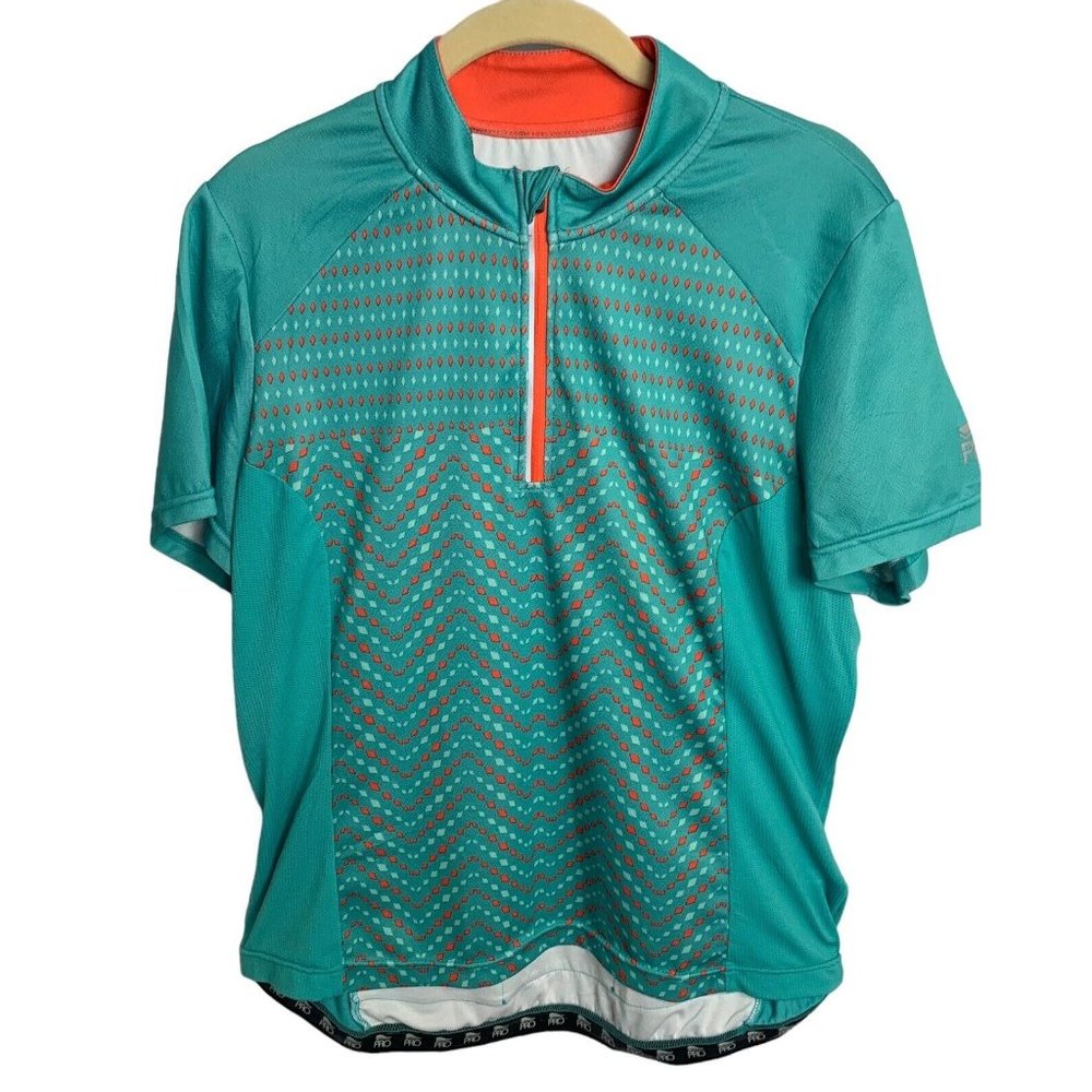 Crivit Women Large 12/14  Short Sleeve Cycling Biking Jersey Pocket 1/4 Zip